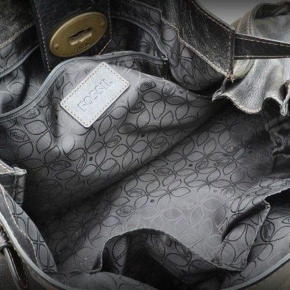 Vintage Fossil Re-Issue Weekender Black Leather Bag - Picture 5 of 6